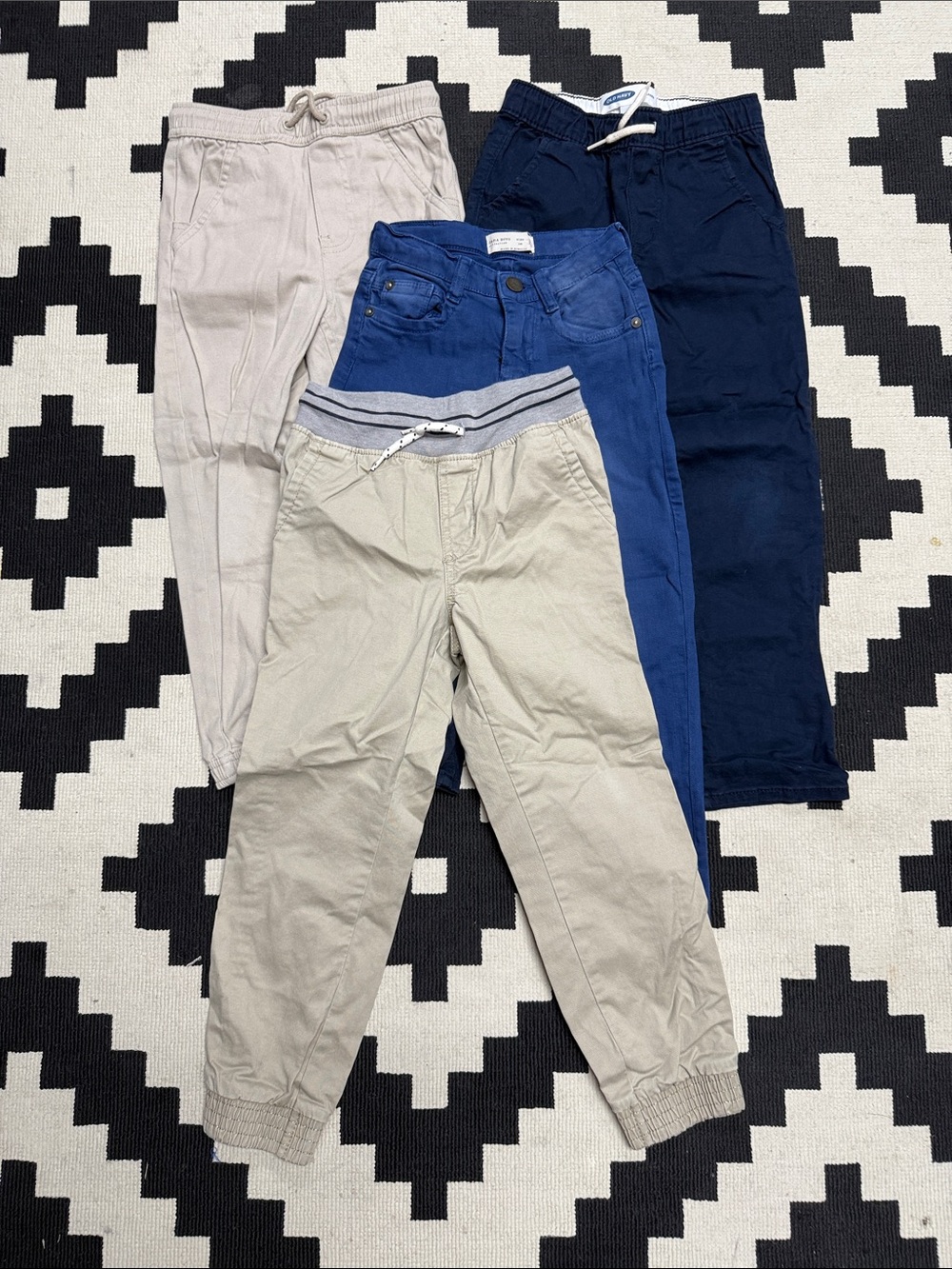 Old Navy, Izod, Zara, cat&jack Jogger & Pull-On Pants in Navy, Blue, and Beige
